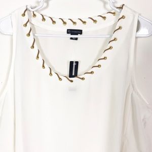 New Directions Ivory Layering Loose Fit Cami Tank